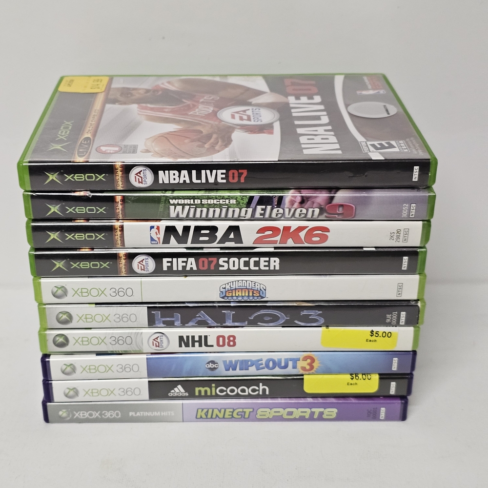 Halo 3 & Xbox 360/Xbox Game Bundle Lot of 10 - Wipeout, Sports